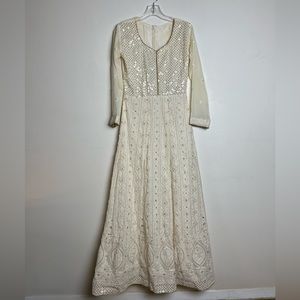 Cream Designer Indian Wedding Dress For Haldi Sangeet Mehendi Reception Cocktail